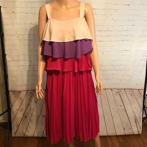Lane Bryant size 18 ruffles dress pink purple party dress